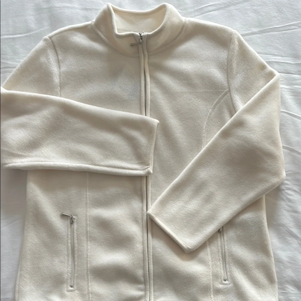 Karen Scott Cream Fleece Jacket - Picture 5 of 5